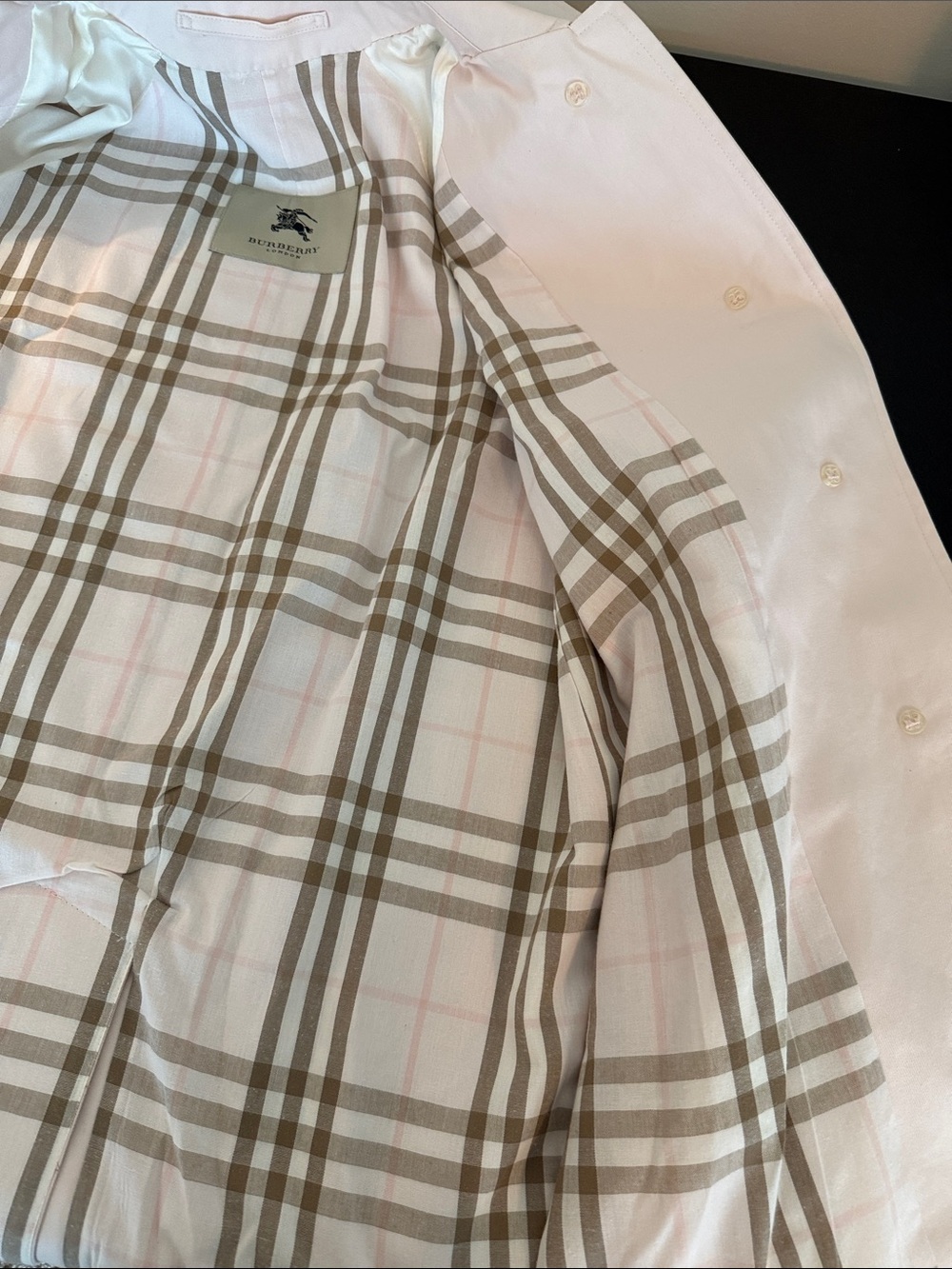 Burberry London Carmen Hooded Cotton Car Coat in Pale Pink - Picture 10 of 13